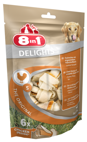 Delights Value Bag S. Косточки для собак с курицей S (11см), 6 шт. 8in1 (8в1)